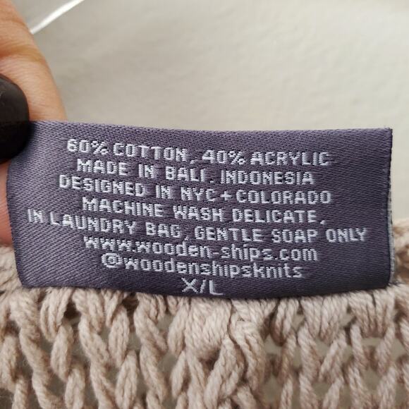 Anthro Wooden Ships Key West Chunky Crew Sweater L X Scandi Casual Coastal NEW - Picture 7 of 12